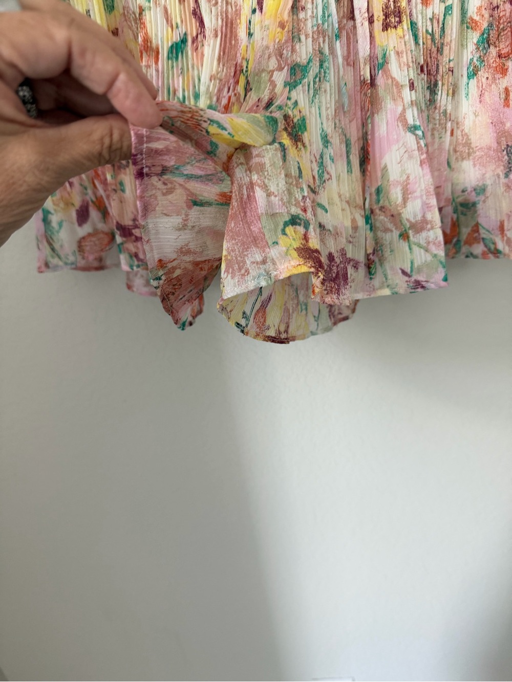Mystee floral Pleated Shorts Size S Flowy Boho Ruffle Skort Style - Picture 5 of 10